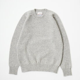 JAMIESON'S (ジャミーソンズ) 3PLY PLAIN SADDLE SHOULDER CREW NECK - 122 GRANITE クルーネック ニット セーター メンズ