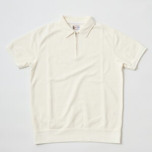 FELCO (�t�F���R) 10oz LT WEIGHT FRENCH TERRY S/S HALF ZIP SWEAT - OFF WHITE ���� �n�[�t�W�b�v �X�E�F�b�g �����Y