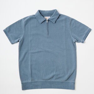 FELCO (�t�F���R) 10oz LT WEIGHT FRENCH TERRY S/S HALF ZIP SWEAT - PG NAVY ���� �n�[�t�W�b�v �X�E�F�b�g �����Y