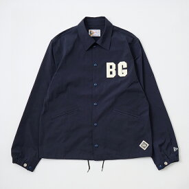 FELCO (フェルコ) CLASSIC FIT SET IN SLEEVE UNLINED COACH JACKET SNAP BUTTON FRONT BROOKLIN ROYAL GIANTS - NAVY_NAVY SNAP_BLACK DRAWCORD ニグロリーグ コーチジャケット メンズ