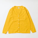 FELCO (フェルコ) L/S BINDER V NECK CARDIGAN W/POCKET 7oz 16SINGLE RUFFY JERSEY - YELLOW GOLD カーディガン メンズ
