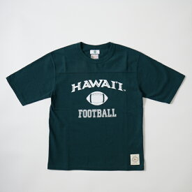 FELCO (フェルコ) H/S FOOTBALL TEE HAWAII FOOTBALL - DK GREEN カレッジプリント Tシャツ メンズ