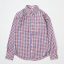 KEATON CHASE USA (キートンチェイスUSA) L/S STANDARD BD TWILL MEDIUM GINGHAM SHIRT LIGHT LINING - WHITE_NAVY_RED ボタンダウンシャツ メンズ’
