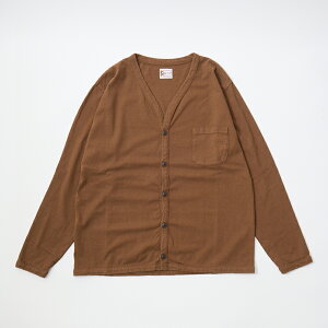 FELCO (�t�F���R) L/S BINDER V NECK CARDIGAN W/POCKET 7oz 16SINGLE RUFFY JERSEY - BW BROWN �J�[�f�B�K�� �����Y
