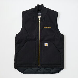 CALIFOLKS (JtH[NX) CARHARTT USA DUCK VEST w/CALIFOLKS EMBROIDERY - BLACK _bNxXg Y