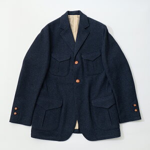 y|bvAbvCxgԌ̔ 119܂ŁzBARNSTORMER (o[Xg[}[) BRITISH WOOL TWEED SAFARI JACKET - NAVY E[cC[h Tt@WPbg Y