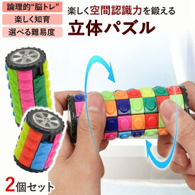 ＼全商品ポイント5倍／ 立体パズル 脳トレ 知育 2個セット 暇つぶし キューブ ゲーム 色合わせ スライド ストレス解消 集中力 人気 円筒 どこでも 持ち運び 知育玩具 大人 子供 親子 上達できる 楽しい 喜ぶ 回転キューブ 在宅 デスクワーク 手癖