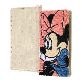 ディズニー 汎用手帳型ケース FLEX SSサイズ サガラ刺繍 ミニーマウス