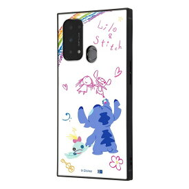 OPPO Reno5 A / ディズニー/耐衝撃ハイブリッドケース KAKU/リロ＆スティッチ/落書き