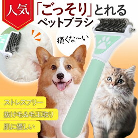 ペットブラシ 犬用 猫用 毛玉取り ブラッシング コーム スリッカー 楽天1位 滑り止め 抜け毛取り ペットコーム 長毛 短毛 毛のもつれ 毛づくろい 両面刃 換毛期 抜け毛 短毛犬 長毛犬 うさぎ お手入れ簡単 衛生的 人気 おすすめ 使いやすい 全犬種 簡単 シンプル