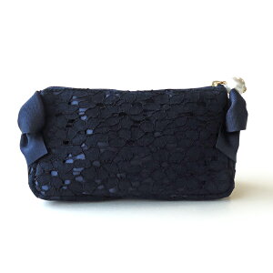 ポーチ かわいい パール レース 春夏 「ファスナー チャーム付 総レース メイクポーチ」パステル 大きい 大容量 ナプキン 化粧ポーチ カメラケース アイコスケース 小物入れ トラベルポーチ