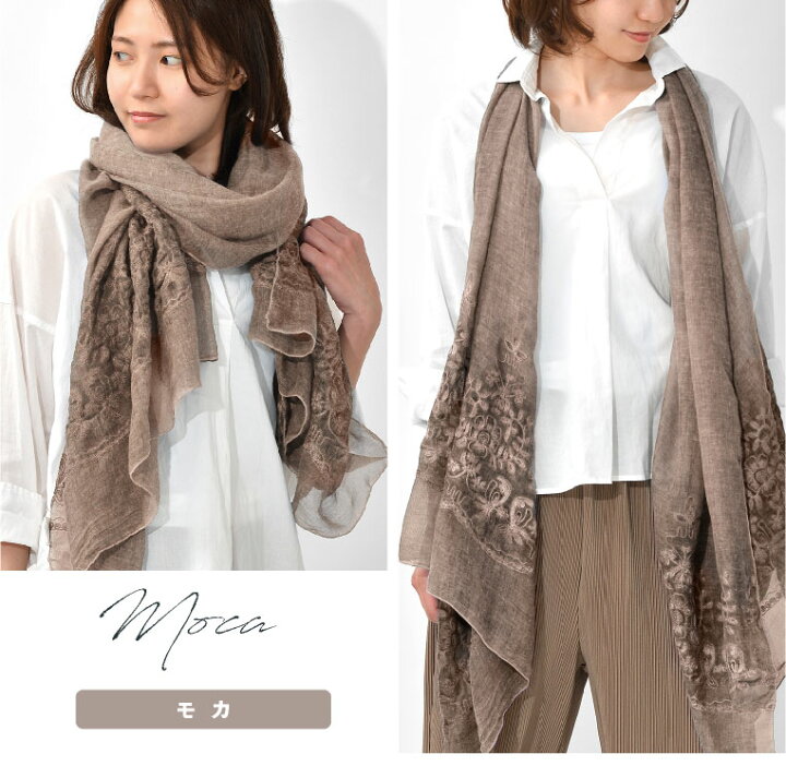 楽天市場】ストール 春 レディース コットン ガーゼ 大判 夏 薄手 花柄 