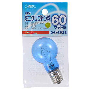���M�d�� ����E17 �N���v�g���� �y�[����2�T�ԁz04-6623 �����~�j�N���v�g�����i60W����/�N���A/PS-35/E17�j OHM�i�I�[���d�@�j