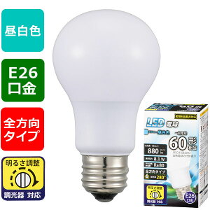 LED�d�� ����E26 ��ʓd���`(������Ή�) 06-1874_LDA8N-G/D G11_LED�d���i60�`����/880 lm/�����F/E26/�S����280°/������Ή��j_OHM�i�I�[���d�@�j