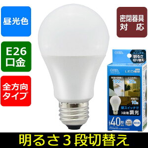 LED�d�� ����E26 ��ʓd���`(���`���Ή�) 06-3424_LDA4D-G/D AG93_LED�d���i40�`����/520lm/�����F/E26/�S����270°/���`���Ή�/�����@�\�t�j_OHM�i�I�[���d�@�j