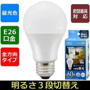 LED�d�� ����E26 ��ʓd���`(���`���Ή�) 06-3426_LDA7D-G/D AG93_LED�d���i60�`����/890lm/�����F/E26/�S����270°/���`���Ή�/�����@�\�t�j_OHM�i�I�[���d�@�j