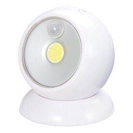 屋内照明 ナイトライト センサー（人感＋明暗） ボールセンサーライト 乾電池式 白色LED 人感・明暗センサー付_NBSMN45WH_YAZAWA（ヤザワコーポレーション）