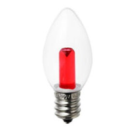 LED電球 口金E12 ローソク形 LDC1CR-G-E12-G307_1766300_LED装飾電球ローソク球形 E12 クリアレッド_ELPA（エルパ・朝日電器）