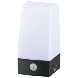 人感センサーライト LEDセンサーライト（置き型/明暗+人感センサー/単4×4本使用/60lm/昼白色/防水性能IPX4/ブラック）_06-0144_LS-B60JS-4_OHM（オーム電機）