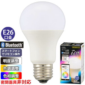 LED�d�� �u���[�g�D�[�X�Ή� Bluetooth �X�}�z�ő��� Bluetooth�Ή�LED�d���i���x�A�F���A�F������/�d���F870lm�A�����F920lm/�J���[�Ɩ��F�ԐF38lm�A�ΐF88lm�A�F24lm/E26/�L�z���j_06-0974_LDA8-G/RGB/I 1_OHM
