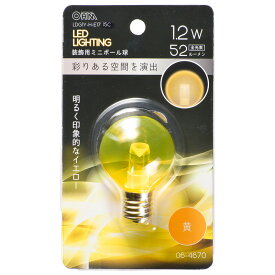 LED電球 口金E17 ミニボール球形 LEDミニボール球（装飾用/1.2W/52lm/クリア黄色/G40/E17）_06-4670_LDG1Y-H-E17 15C_OHM（オーム電機）