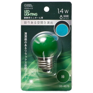 LED�d�� ����E26 �~�j�{�[�����` LED�~�j�{�[�����i�����p/1.4W/8lm/�ΐF/G40/E26�j_06-4678_LDG1G-H 13_OHM�i�I�[���d�@�j