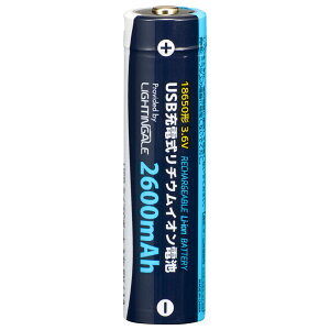 �I�[���d�@ USB�[�d�����`�E���C�I���d�r BTJ-1865026-LIT 08-1312 OHM 18650�` 2600mAh Type-C ���o�C���o�b�e���[�@�\