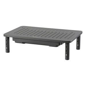 パソコン台 机上 引き出し PCGEAR 液晶ディスプレイスタンド ブラック|OA-SDS01-K 01-7227 オーム電機