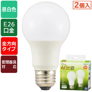 LED�d���i40�`����/590lm/�����F/E26/�S�����z��280°/���`���Ή�/2���j_06-4705_LDA5N-G AG52 2P_OHM�i�I�[���d�@�j