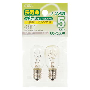 �i�c�����i110V-5W/T-20/�N���A/E12/2���j_06-5338_LB-T20E12110V-LL5WC2_OHM�i�I�[���d�@�j