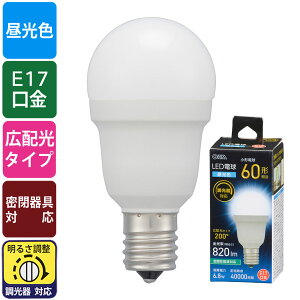 LED�d�� ���`�i60�`����/�L�z��200°/�����F/820 lm/6.8W/E17/������Ή�/���`���Ή��j_06-5493_LDA7D-G-E17/D AG5_OHM�i�I�[���d�@�j