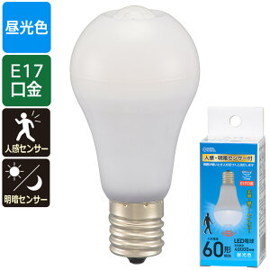 LED�d�� ���`�i60�`����/�l���E���ÃZ���T�[�t/�����F/860 lm/E17/6.8W�j_06-5699_LDA7D-G/E17 PIR_OHM�i�I�[���d�@�j