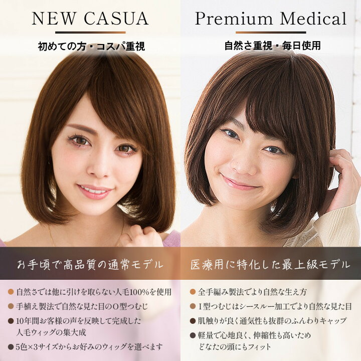 楽天市場】ウィッグ 医療用 人毛100%【レビュー評価 No.1/返品交換無料 