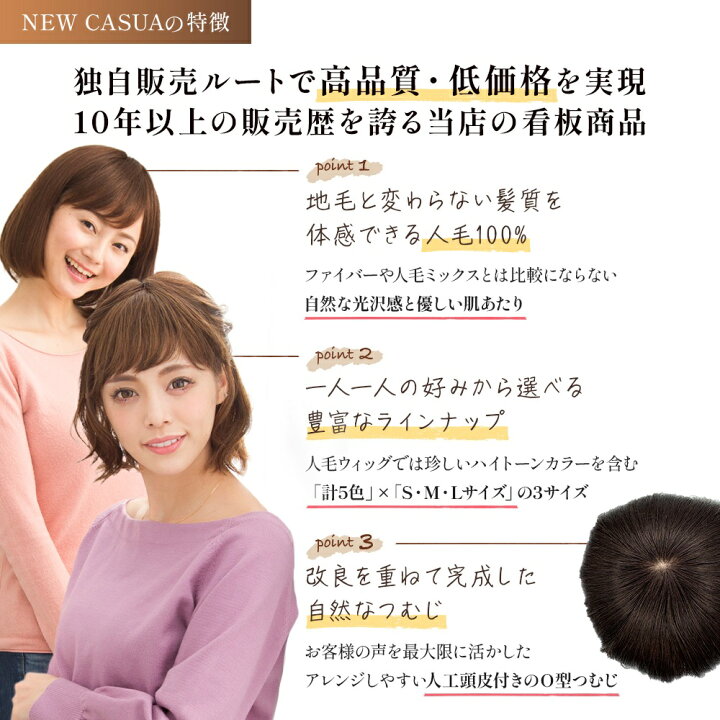 楽天市場】ウィッグ 医療用 人毛100%【レビュー評価 No.1/返品交換無料 