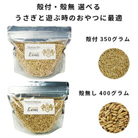 ウサギなど小動物のおやつミネラル豊富なえん麦約1ヶ月分脱酸素材入・チャック付スタンドパック殻無し・殻付きが選べる。