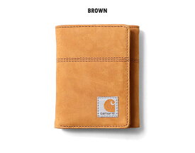 『CARHARTT/カーハート』 CRHTT0208 SADDLE LEATHER TRIFOLD WALLET / サドルレザー三つ折り財布 -全2色- メンズ/ロゴ/パッチ/ブランケット/メッシュ/革/カードポケット/[crhtt0208]