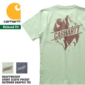 CARHARTT/カーハート crhtt105182 RELAXED FIT HEAVYWEIGHT SHORT SLEEVE POCKET OUTDOOR GRAPHIC TEE / リラックスフィットヘビーウェイト半袖ポケットTeeシャツ -全2色- / カジュアル / コットン / リブ / ロゴ / プリント / パッチ / アウトドア[CRHTT105182]