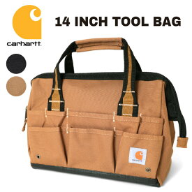 CARHARTT/カーハート crhtt260105(CT0351) 14-INCH 25 POCKET HEAVYWEIGHT TOOL BAG / 14インチ25ポケットヘビーウェイトツールバッグ -全2色- ワーク 工具 ボストンバッグ ブラックダック ブラウンダック 丈夫 収納 メンズ ロゴ パッチ [CRHTT260105]