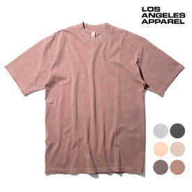 LOS ANGELES APPAREL / ロサンゼルスアパレル L-1801GDPG S/S Pigment Crew Neck 6.5oz / ピグメントクルーネック半袖TEEシャツ-全6色- Tシャツ メンズ レディース ヴィンテージ アメリカ 大きいサイズ ゆったり 丈夫 無地 厚手 後染め シンプル[L-1801GDPG]