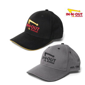 IN-N-OUT BURGER / イン アンド アウト バーガー INNT222 IN-N-OUT BURGER HAT / インアンドアウトバーガー ハット -全2色- イナウト 刺繍 シンプル ベースボールキャップ ハンバーガー ファーストフード キャップ アメリカ メンズ レディース ワンサイズ 帽子 [INNT222]