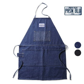 PRISON BLUES / プリズンブルース PRBS515 RINSED WORK APRON / リンスド ワーク エプロン -全2色- USA デニム ウォッシュ 加工 リベット 洗い リベット ポケット ネームタグ メンズ ブラック ネイビー US規格 [PRBS515]