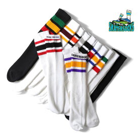 SKATER SOCKS / スケーターソックス SKATER19 19 inch MID-CALF STRIPE TUBE SOCKS / 19インチ ストライプチューブソックス -全12色- 靴下 リブ 肉厚 アメリカ MADE IN USA スニーカー メンズ レディース 無地 シンプル [SKATER19]