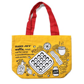 TRADER JOE'S / トレーダージョーズ TJ2104 BREAKFAST COLORING BOOK BAG / ブレックファスト 塗り絵風 バッグ -全1色- USA トートバッグ エコバッグ ストアバッグ スーパー マチ 大容量 [TJ2104]