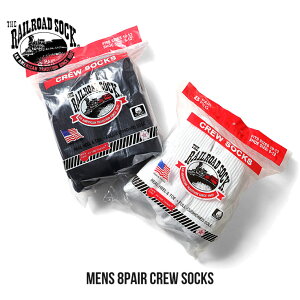 THE RAILROAD SOCK / ���C�����[�h�\�b�N RS808 MENS 8PAIR CREW SOCKS / �����Y8���N���[�\�b�N�X -�S2�F- ���n/�C��/�A�����J/MADE IN USA [RS808]