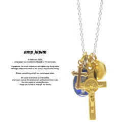 amp japan アンプジャパン 16AHK-176 Medaille Miraculeuse Mix Necklace -Blue Epoxy-AMP JAPAN 真鍮 シルバー マリア クロス ネックレス メンズ レディース