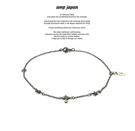 amp japan アンプジャパン 16AC-413 Narrow Black Chain Bracelet & Anklet -Petite Croix- AMP JAPAN silver シルバー クロス スター チェーン ブレスレット アンクレット メンズ レディース