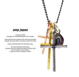 アンプジャパン amp japan 11AD-894 Triple CrossAMP JAPAN シルバー 真鍮 クロス ネックレス メンズ レディース
