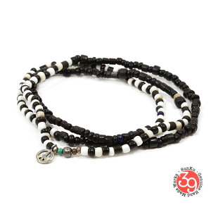 Sunku/39/TNSK-087 Antique Black & White Beads Long Necklace lbNX/uXbg/ANbgSilver925/Vo[BRASS/^JAeB[N/^[RCY/TurquoiseANZT[