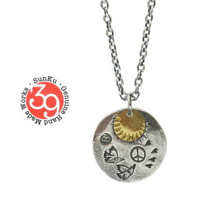 Sunku/39TNSunku SK-017 Love & Peace Plate NecklaceNecklace/lbNXSilver925/Vo[K18/S[hAeB[NY/fB[XANZT[