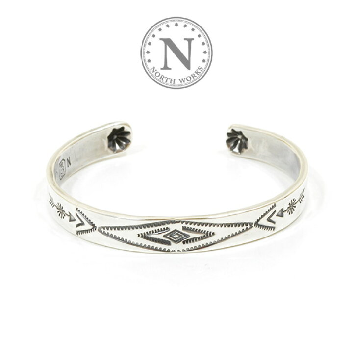 楽天市場】ノースワークス W-009 Stamped 900Silver Cuff Bracelet 